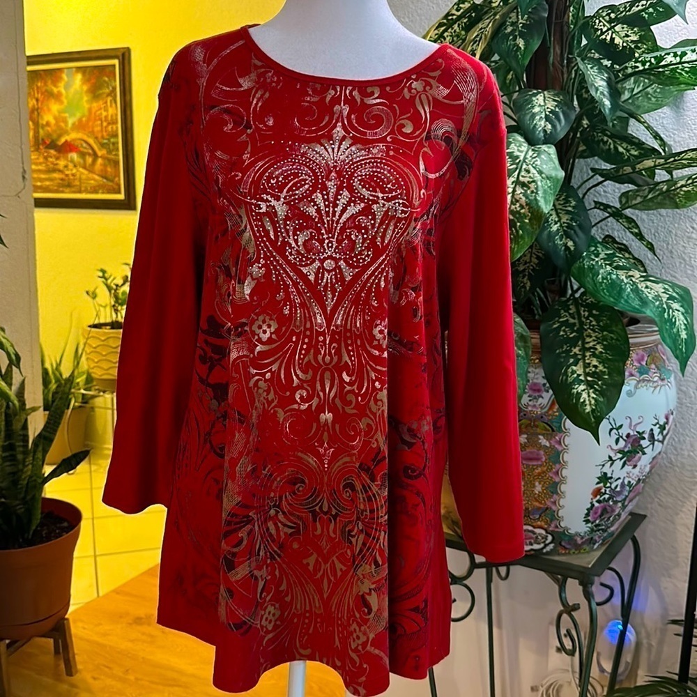 Dress barn red sweatshirt w’s plus size 2X